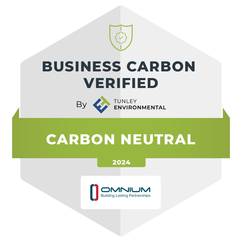 Omnium International's Business Carbon Verified badge.